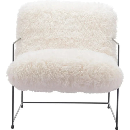 Pelut Steel White Accent Arm Chair
