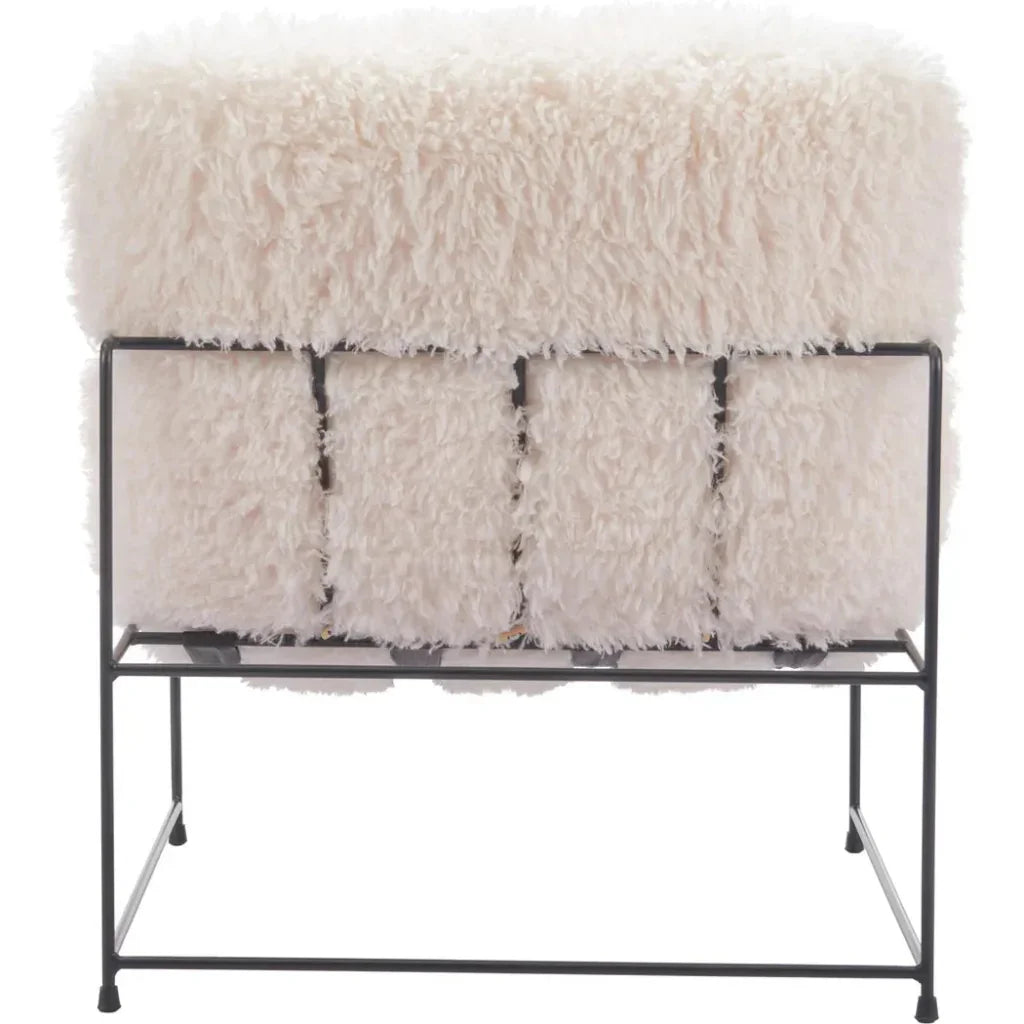 Pelut Steel White Accent Arm Chair