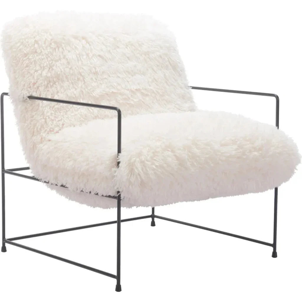 Pelut Steel White Accent Arm Chair