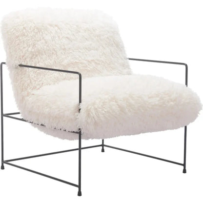 Pelut Steel White Accent Arm Chair