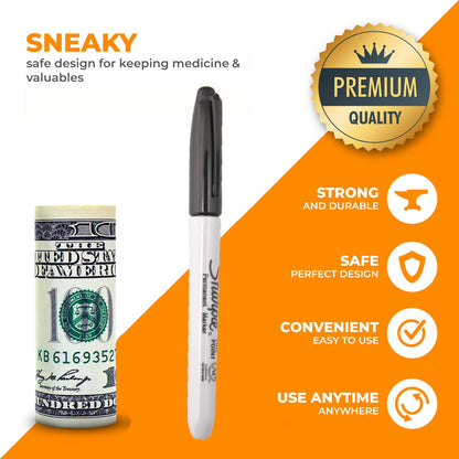 Fake Pen Diversion Safe (2 Pack) - Discreet Diversion Safe Ideas of Pen with Secret Compartments