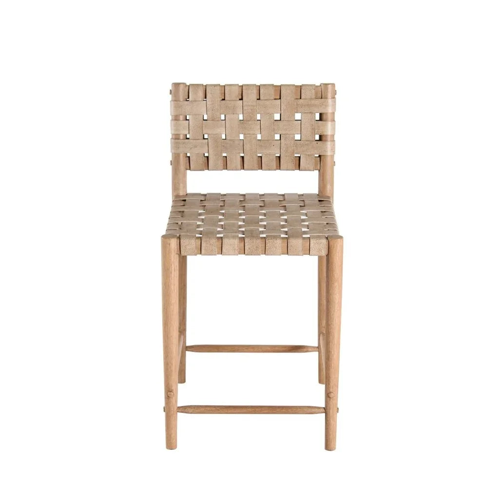 Perry Woven Leather Counter Stool