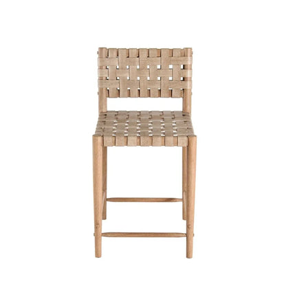 Perry Woven Leather Counter Stool