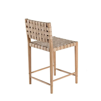 Perry Woven Leather Counter Stool
