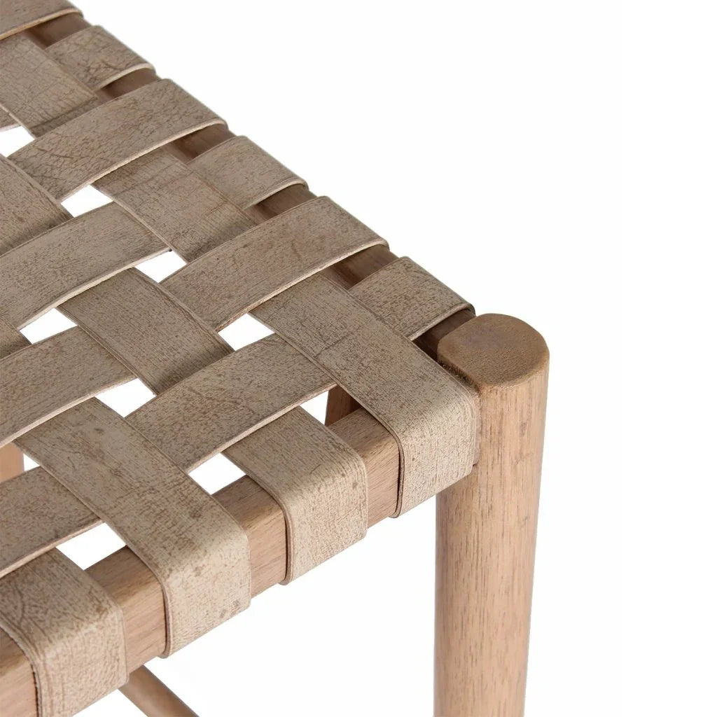 Perry Woven Leather Counter Stool