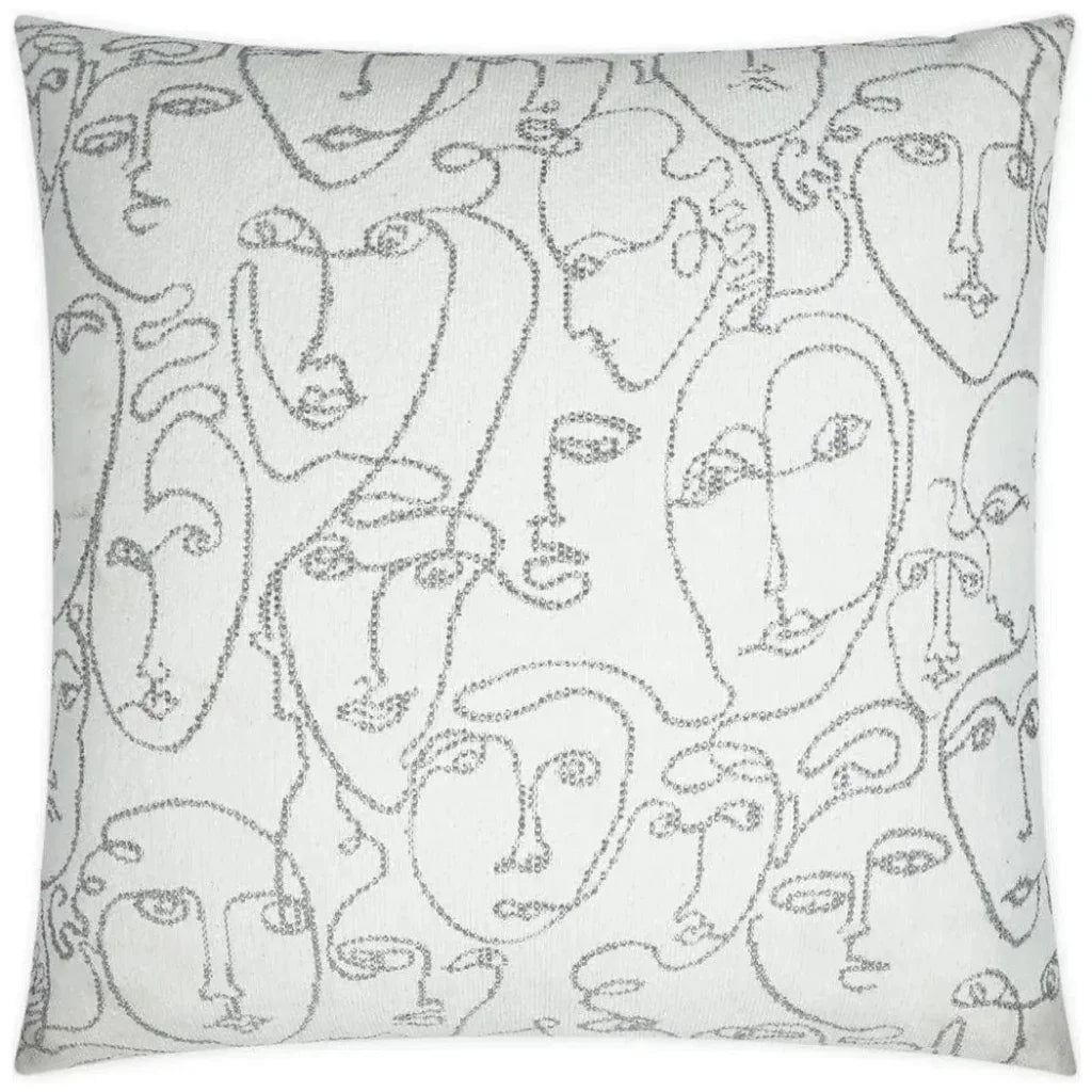 Picasso Novelty Grey White Large Throw Pillow Insert