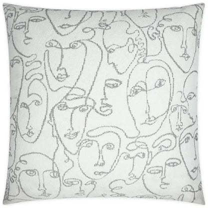 Picasso Novelty Grey White Large Throw Pillow Insert