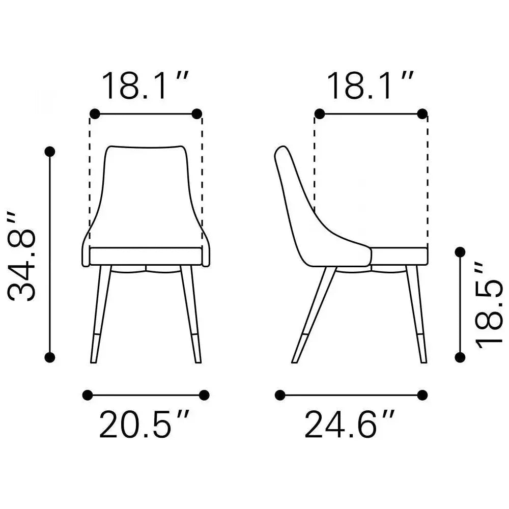 Piccolo Performance Fabric Armless Dining Chair (Set Of 2)