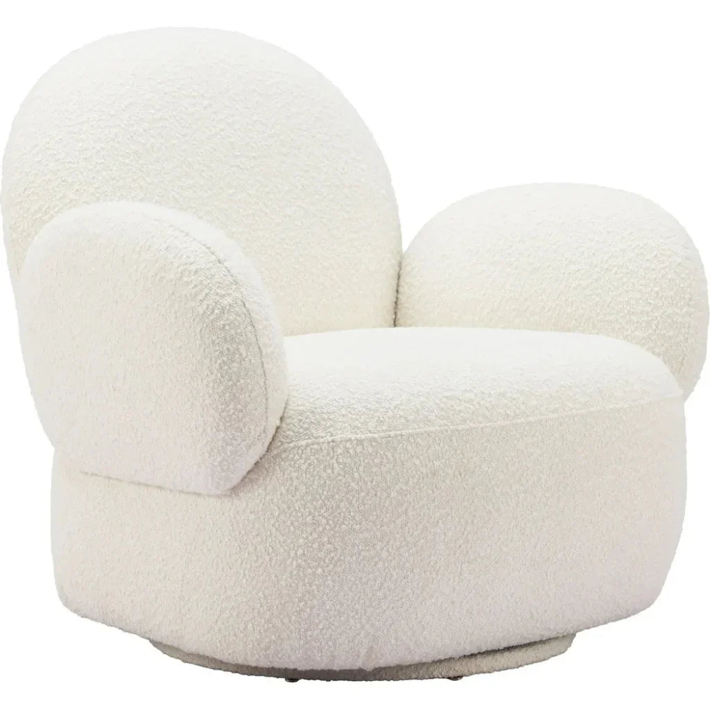 Pilka White Swivel Arm Chair