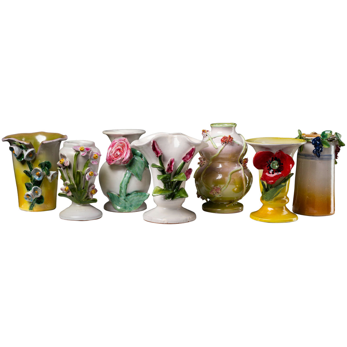 Pink Tulips Design Ceramic Outdoor Vase