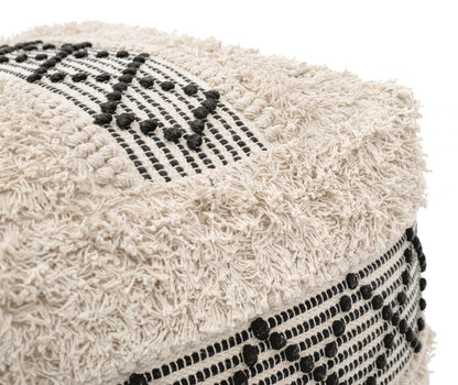 Pisco Textured Fabric Ottoman