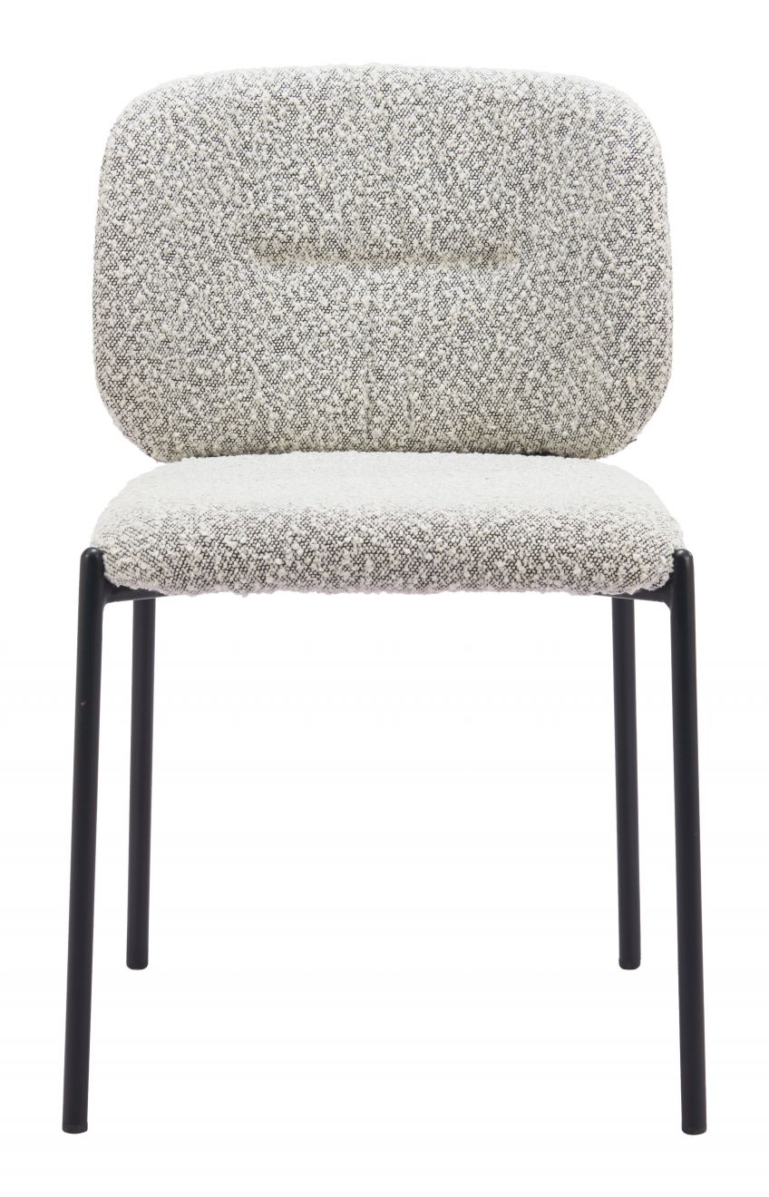 Plat Grey Textured Fabric Dining Chair 2PC