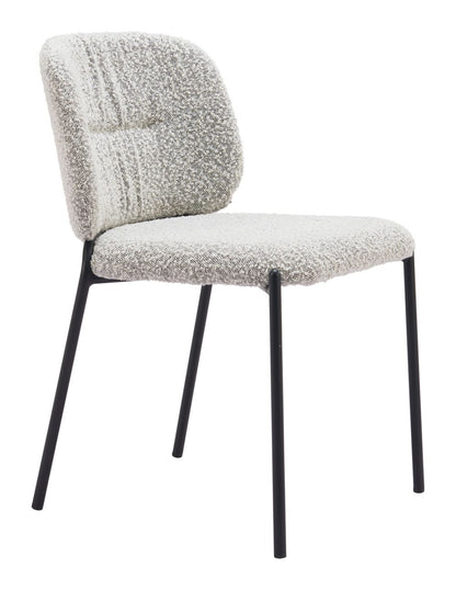 Plat Grey Textured Fabric Dining Chair 2PC