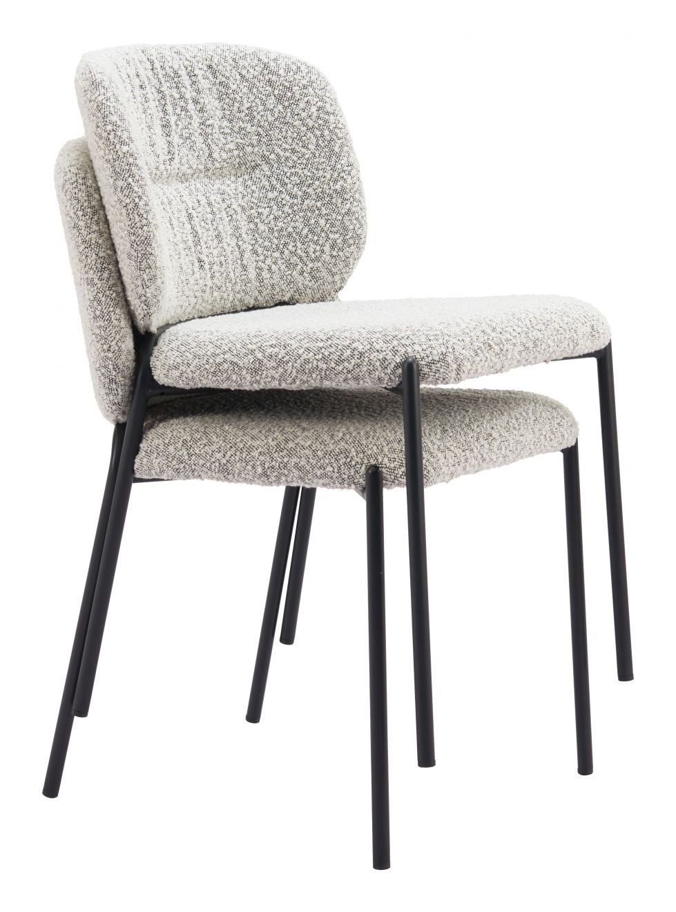 Plat Grey Textured Fabric Dining Chair 2PC