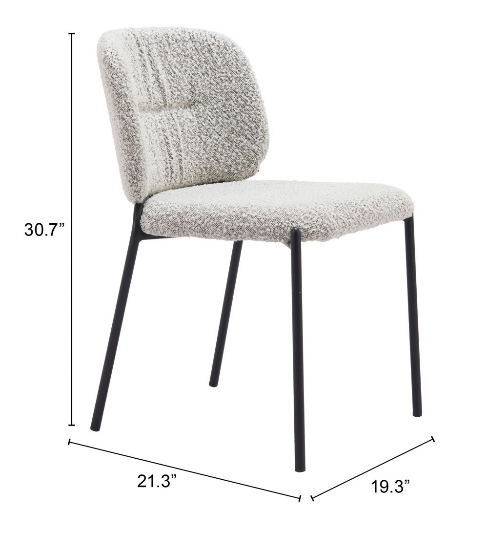 Plat Grey Textured Fabric Dining Chair 2PC