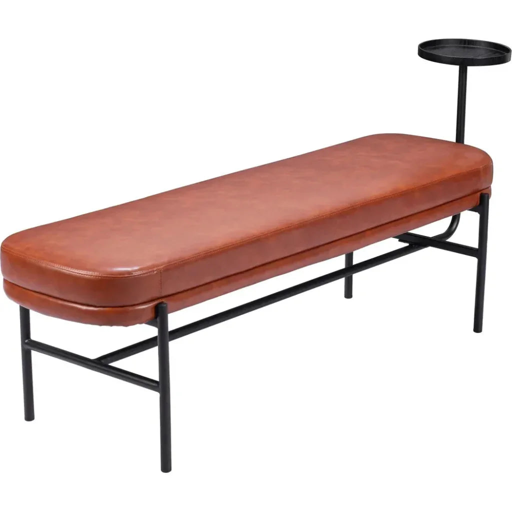 Ploce Wood and Steel Brown Bench