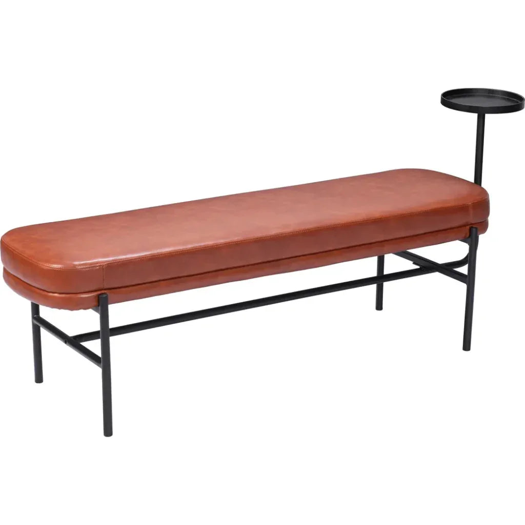 Ploce Wood and Steel Brown Bench