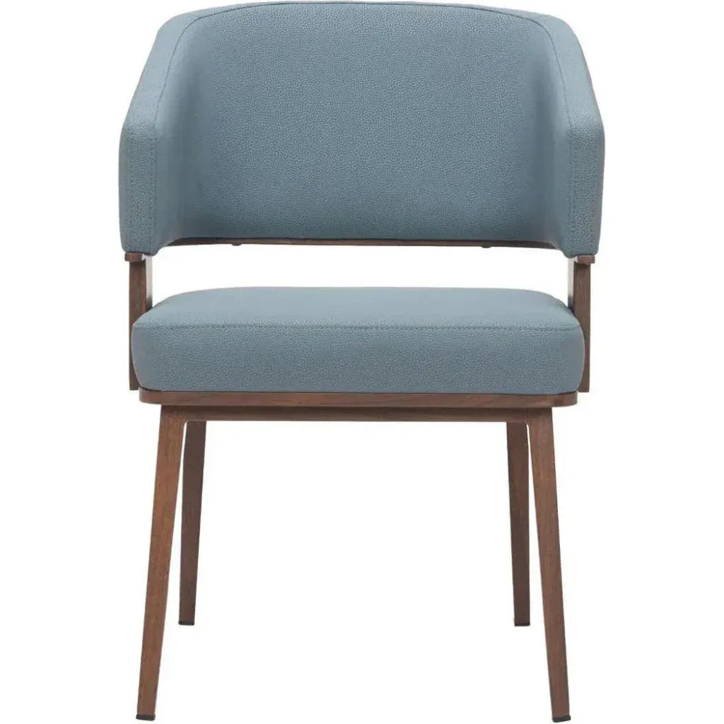 Poise Wood & Steel Blue Dining Arm Chair 2PC