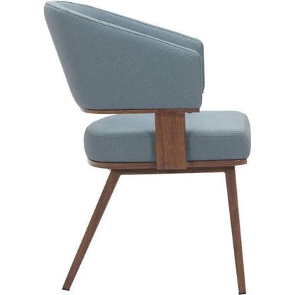 Poise Wood & Steel Blue Dining Arm Chair 2PC