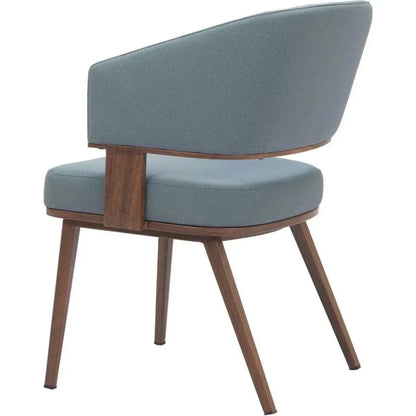 Poise Wood & Steel Blue Dining Arm Chair 2PC