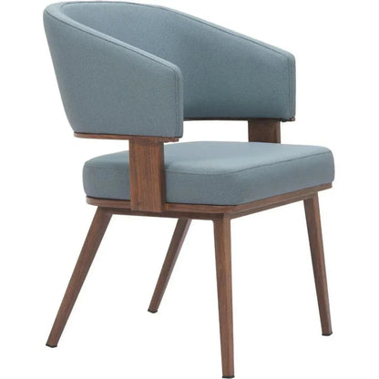 Poise Wood & Steel Blue Dining Arm Chair 2PC