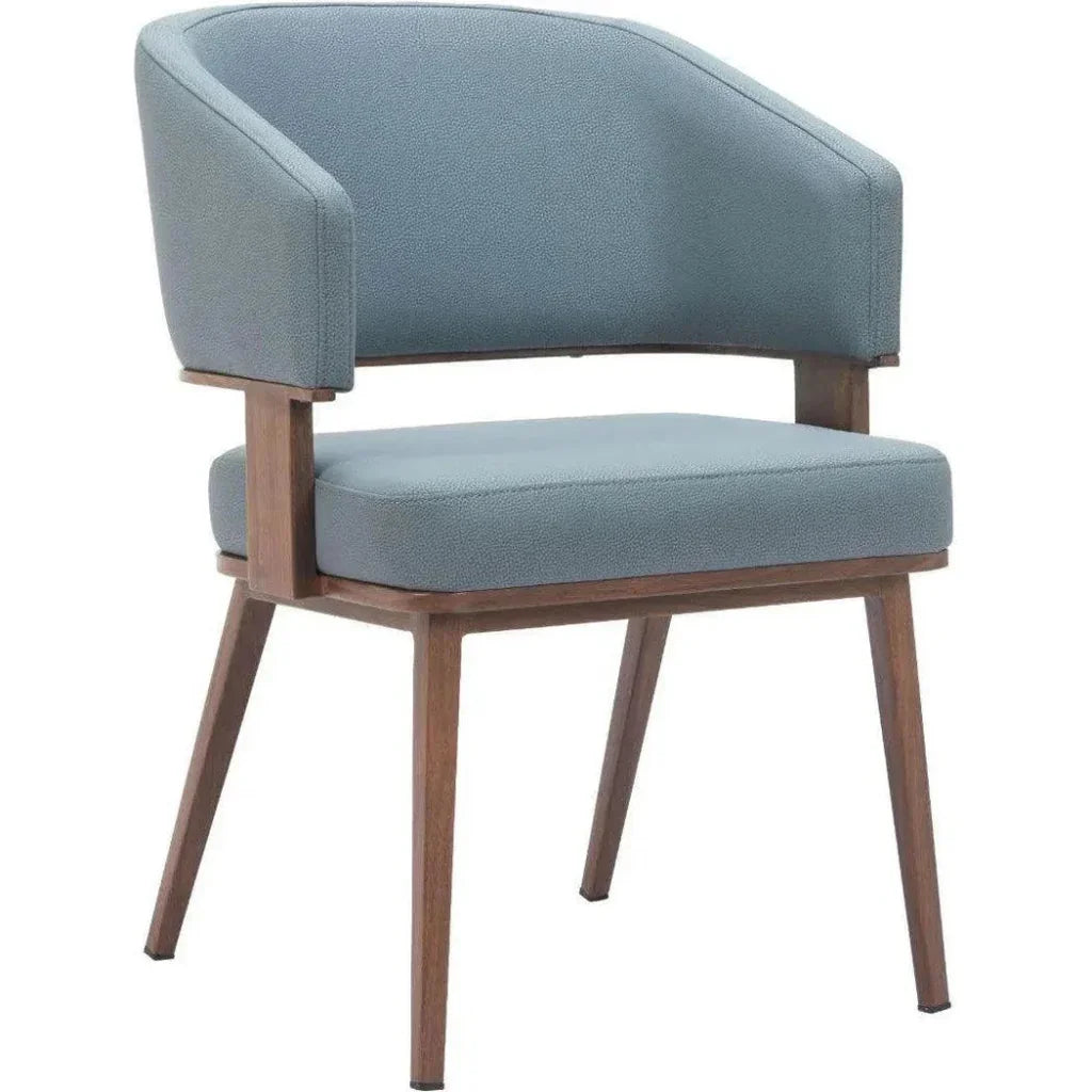 Poise Wood & Steel Blue Dining Arm Chair 2PC