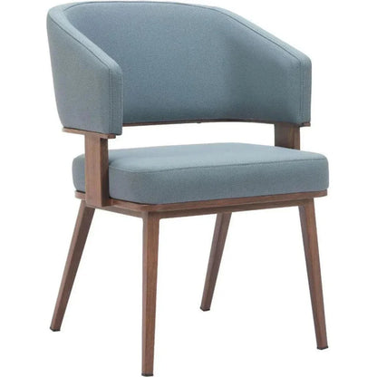 Poise Wood & Steel Blue Dining Arm Chair 2PC