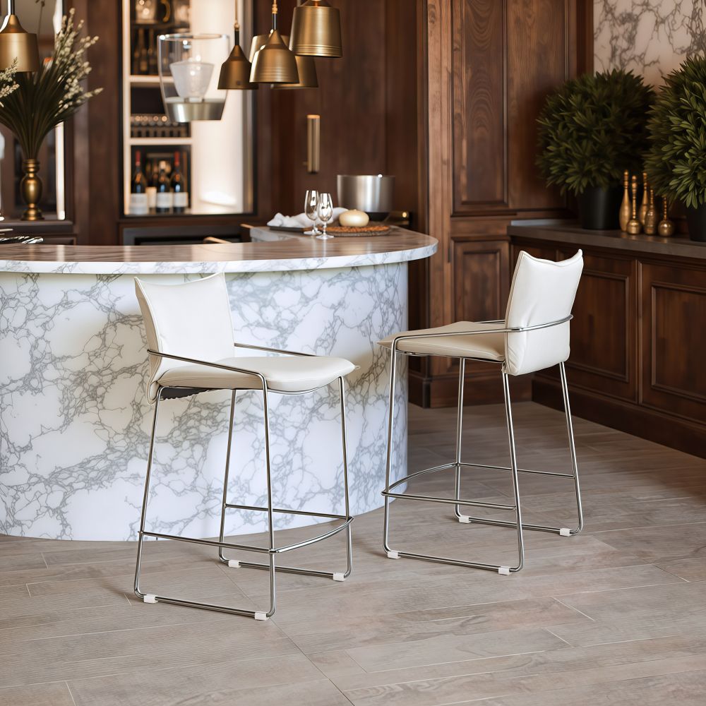 Pola Faux Leather Counter Stool