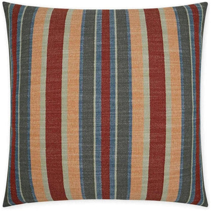 Ponce Lodge Western Chic Stripes Red Large Throw Pillow