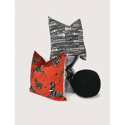 Poodle Ball Black Throw Pillow With Insert