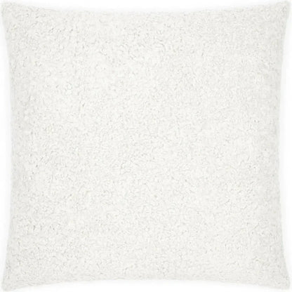 Poodle Cloud Solid Faux Fur White Large Throw Pillow