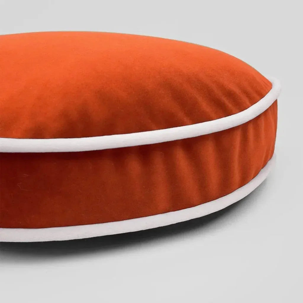 Posh Circle Orange Throw Pillow With Insert
