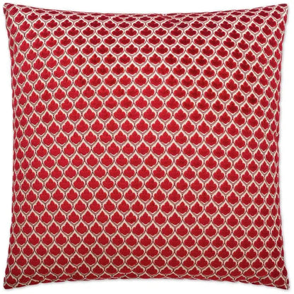 Posh Red Throw Pillow With Insert