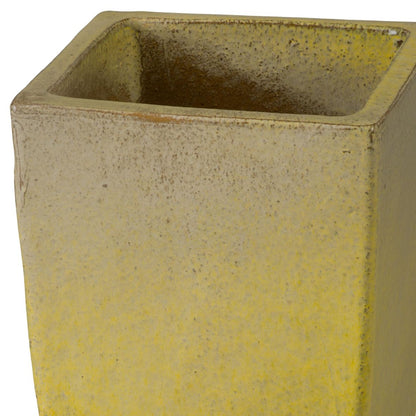Quad Square Yellow Outdoor Planter