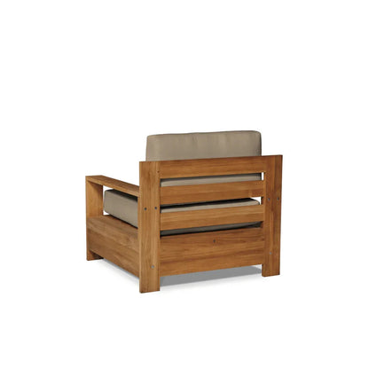 Qube Teak Patio Deep Sofa Set with Sunbrella Cushion 4PC