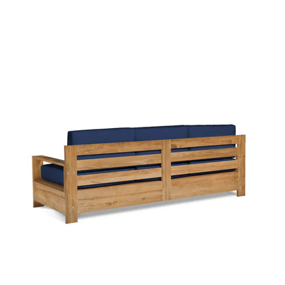 Qube Teak Patio Deep Sofa Set with Sunbrella Cushion 4PC