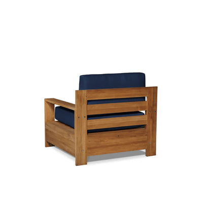 Qube Teak Patio Deep Sofa Set with Sunbrella Cushion 4PC