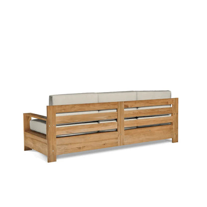 Qube Teak Patio Deep Sofa Set with Sunbrella Cushion 4PC