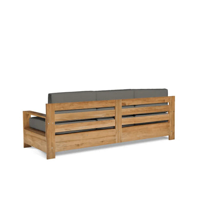 Qube Teak Patio Deep Sofa Set with Sunbrella Cushion 4PC