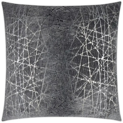 Questa Glam Abstract Grey Silver Large Throw Pillow