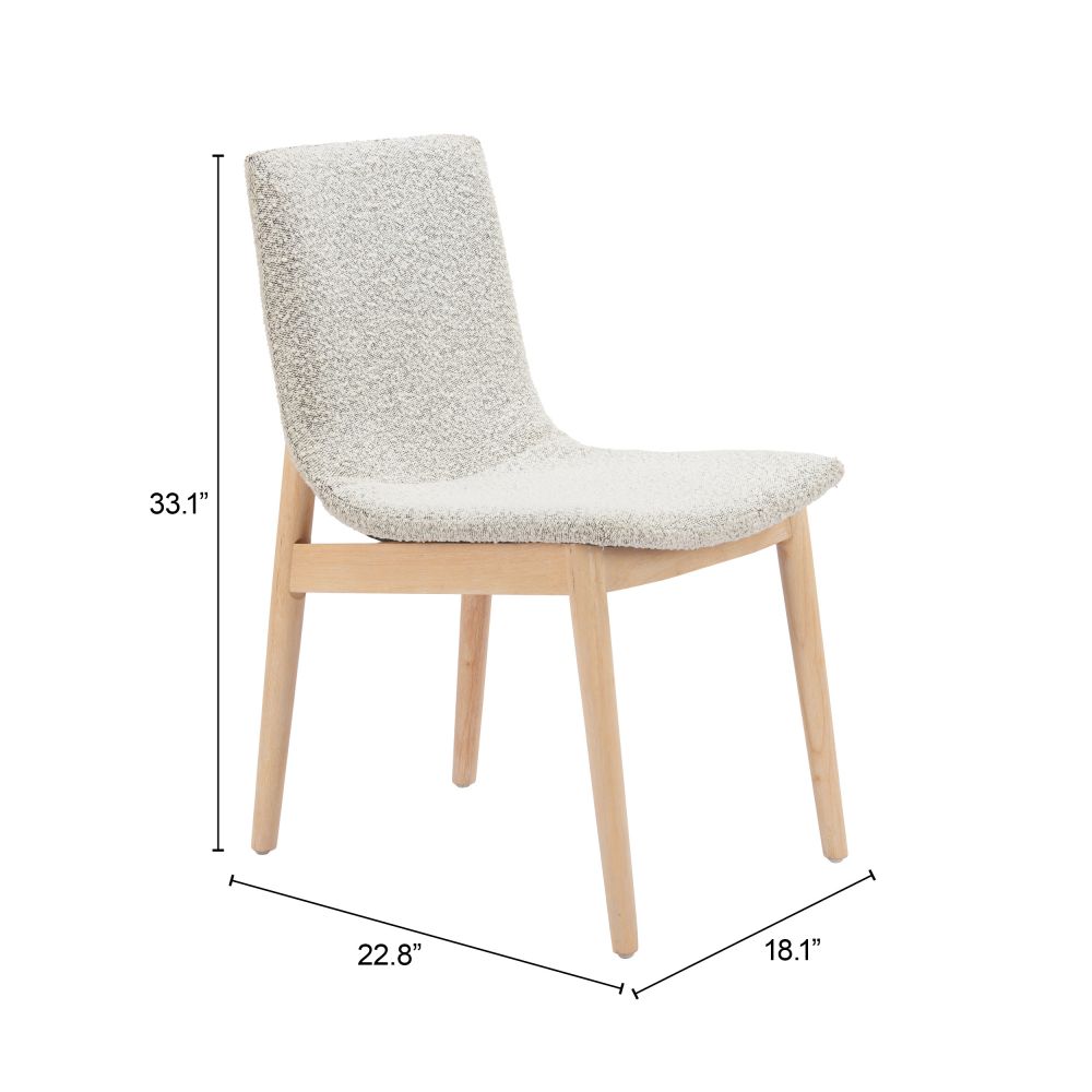 Raha Grey Textured Fabric Dining Chair 2PC