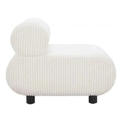 Rahat Wood White Armless Accent Chair