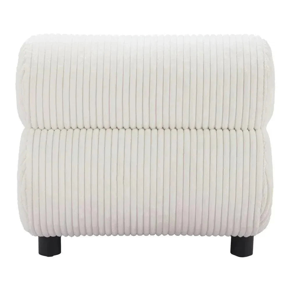 Rahat Wood White Armless Accent Chair