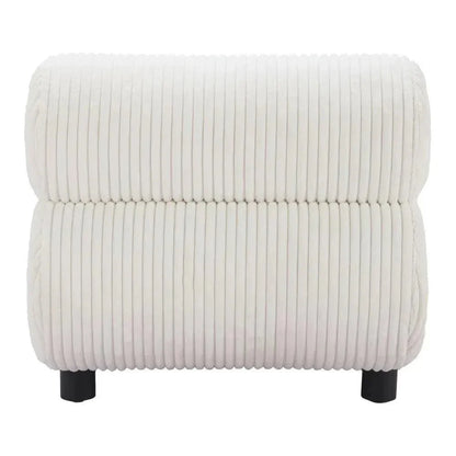 Rahat Wood White Armless Accent Chair