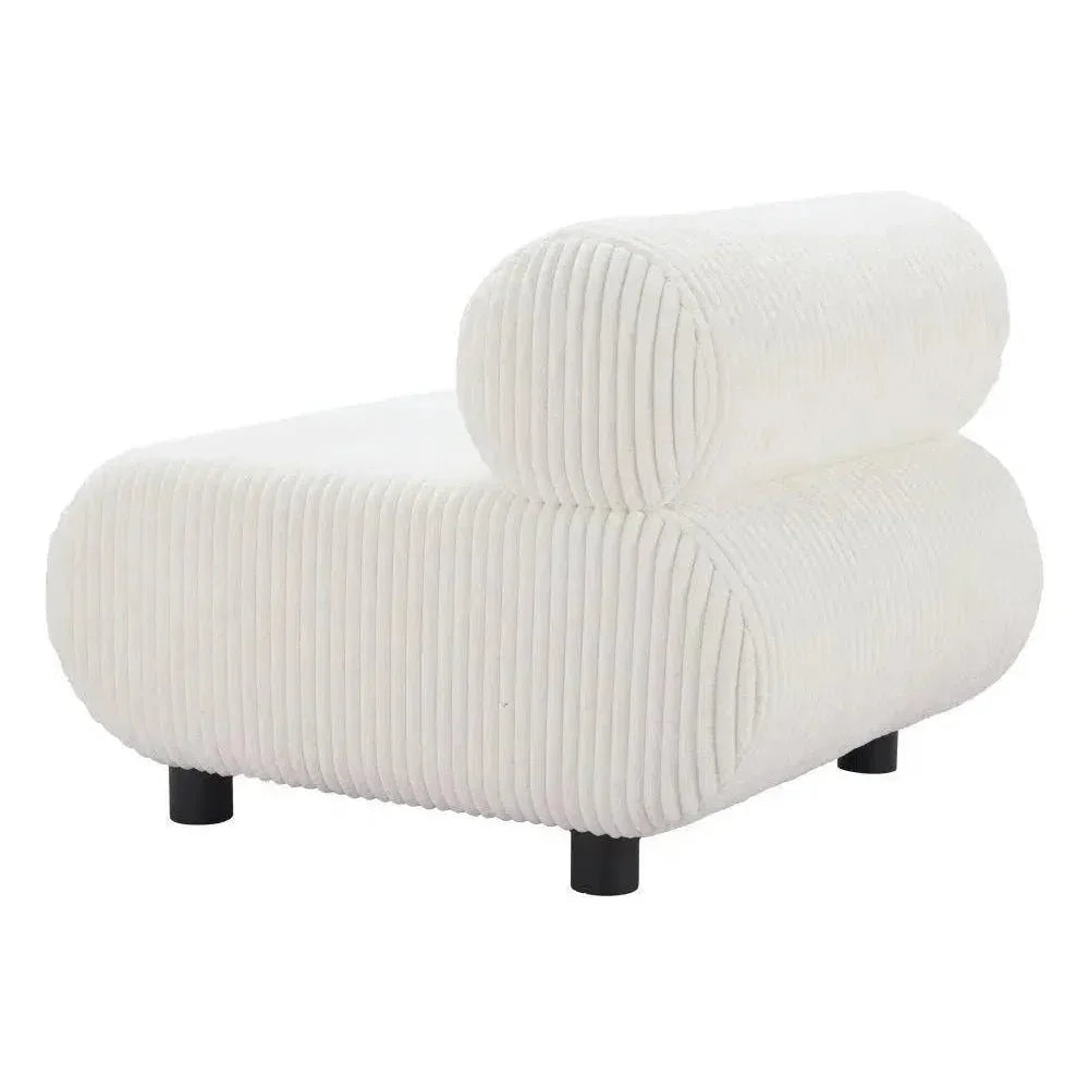 Rahat Wood White Armless Accent Chair