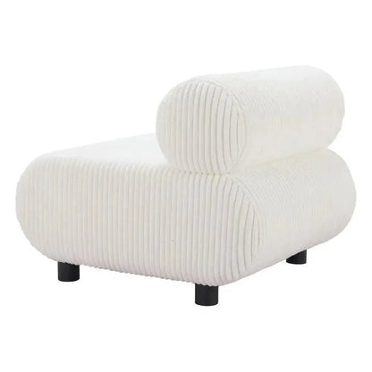 Rahat Wood White Armless Accent Chair