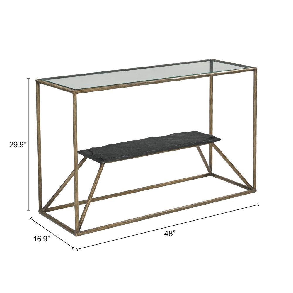 Ranol Glass Top Rectangular Console Table