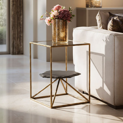 Ranol Glass Top Square Side Table