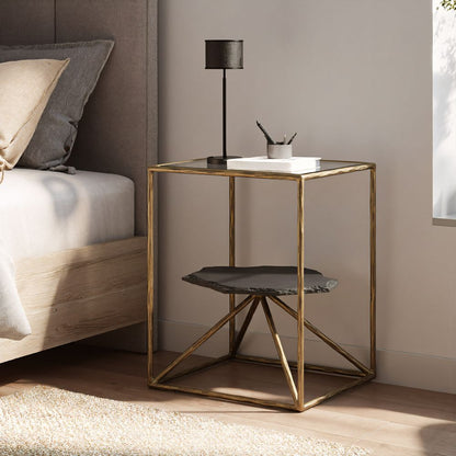 Ranol Glass Top Square Side Table
