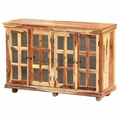 Raven Glass Doors Wooden Sideboard